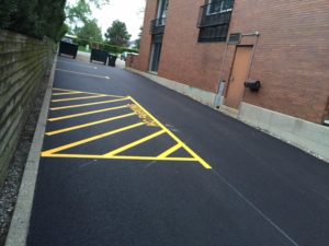 freshly painted no-parking zone