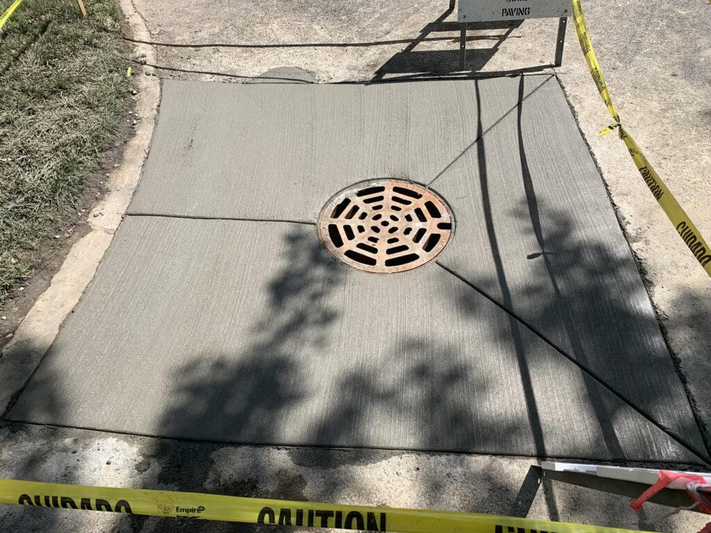 Photo showing newly installed Storm Drain Catch Basin