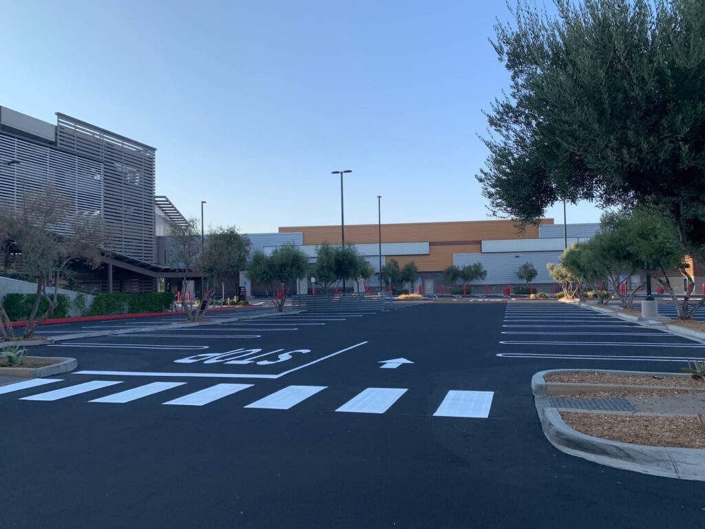 completed commercial annual pavement maintenance lot striping
